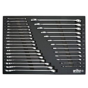 Wiha Combination Wrench Tray Set - SAE and Metric (31-Piece)