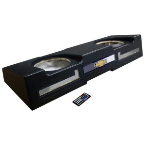 QPower QLUXE Dual 10″ Vented with RGB LED Illumination Chevy 2014-2018 Crew Cab