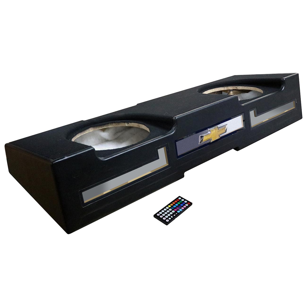 QPower QLUXE Dual 10″ Vented with RGB LED Illumination Chevy 2014-2018 Crew Cab