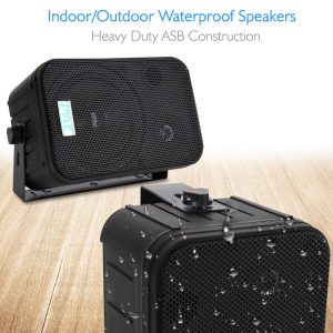 SPEAKERS 6.5" BLACK OUTDOOR PYLE PRO; PAIR