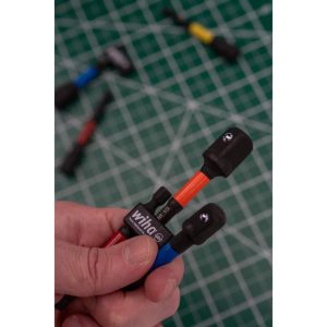 Wiha Color Coded Socket Adapters: 1/4" Hex to 1/4" 3/8" 1/2" (3-Piece)