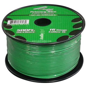 Audiopipe Primary Wire 16-Gauge 500 Foot Spool - Green