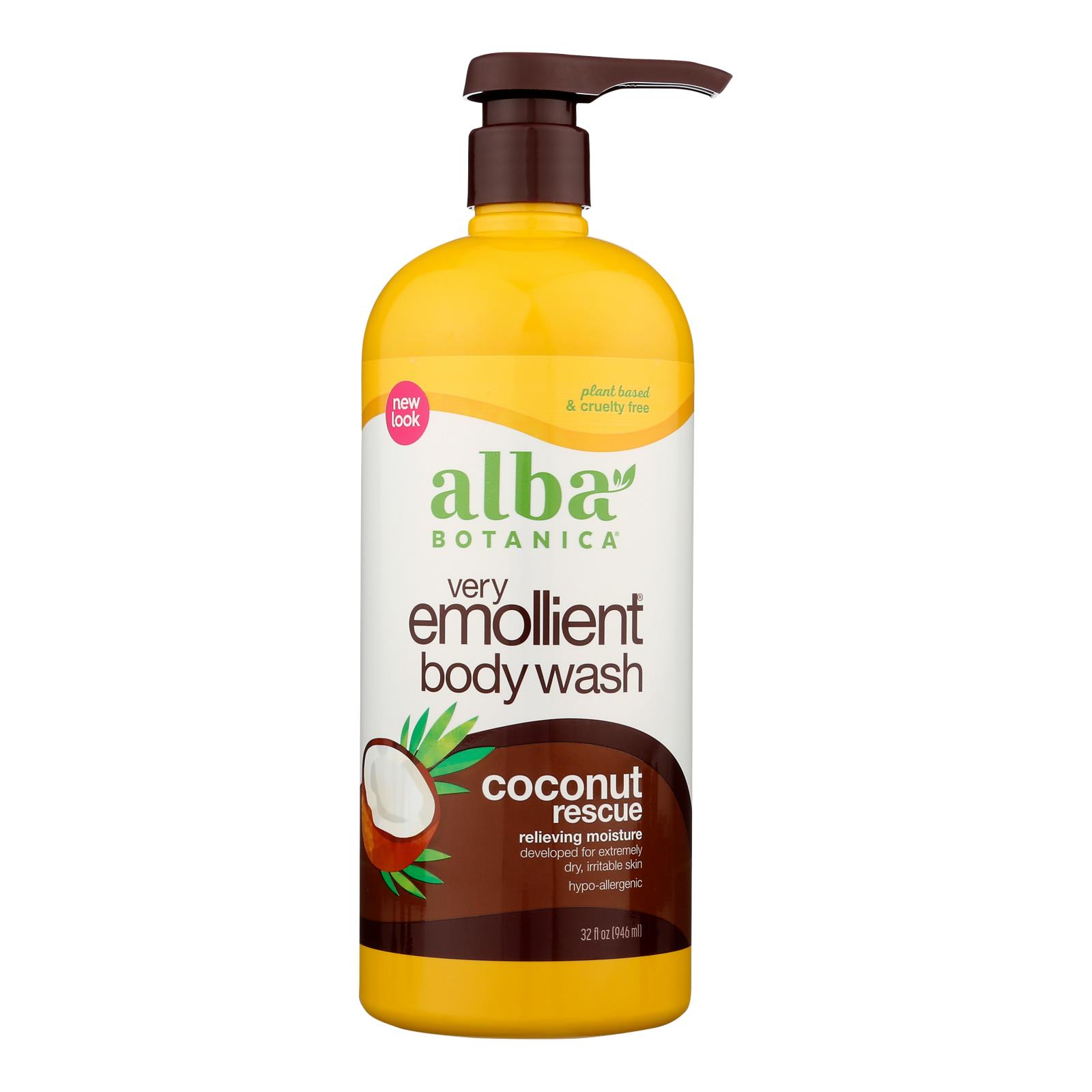 Alba Botanica - Very Emollient Bath and Shower Gel - Coconut Rescue - 32 fl oz - Image 2