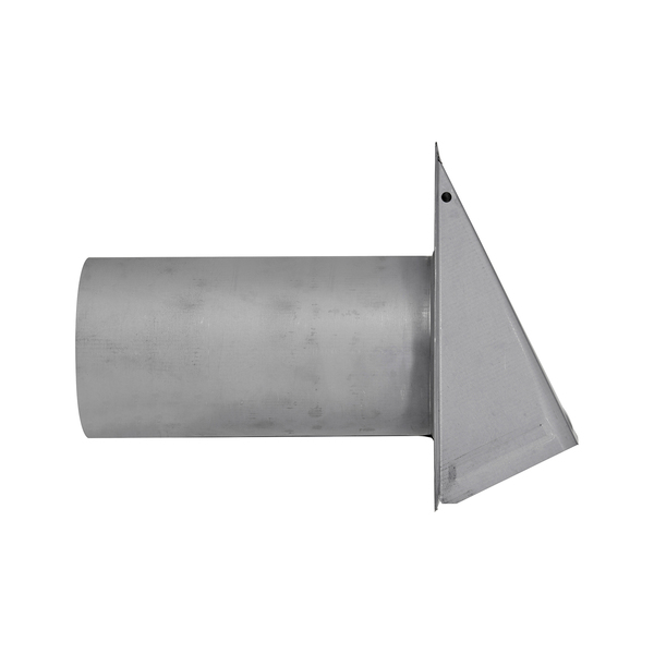 Lambro EC-3480GMS-11-PG 8-In., 26-Gauge Paint-Grade Galvanized Wall Exhaust Hood Vent with Damper, Wire Mesh Screen, and 11-In. Pipe, EC-3480GMS-11-PG