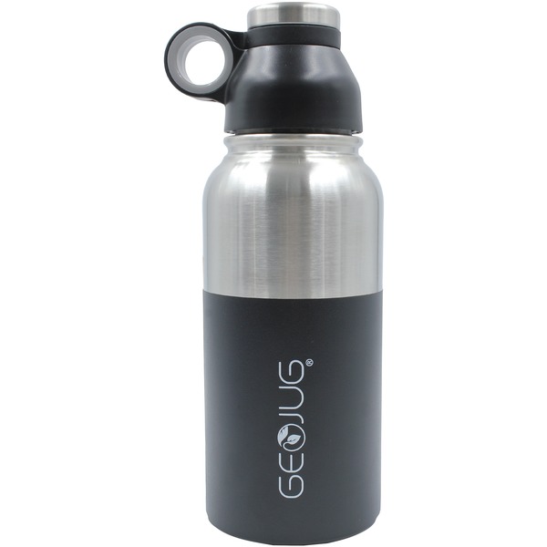 Brentwood Geojug G-1032BK Stainless Steel Vacuum-Insulated Water Bottle (0.9 L; Black/Silver)