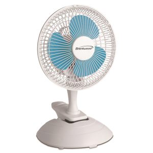 Brentwood Kool Zone F-621W 6-In. 2-Speed Convertible Clip-on Desk Fan