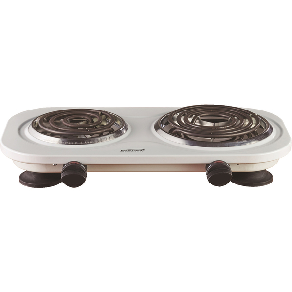 Brentwood TS-361W 1,500-Watt Double Electric Burner (White)