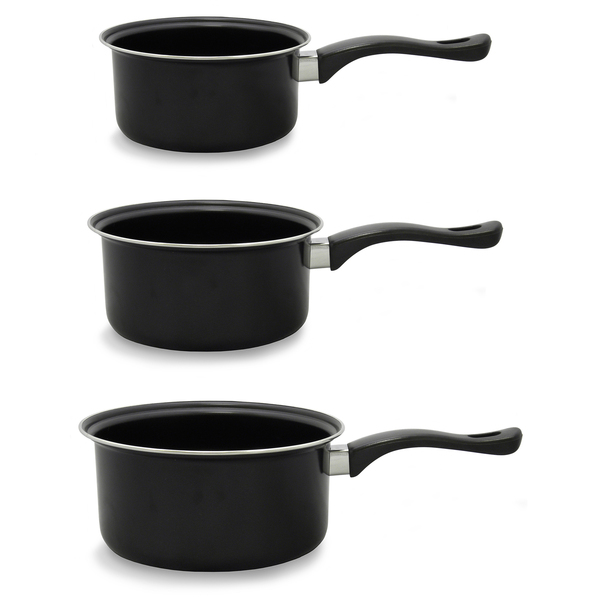 Brentwood BSP-161820 3-Piece Nonstick Carbon Steel Saucepan Set