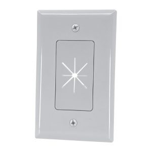 DataComm Electronics 45-0017-UWH 1-Gang Split Cable Plate with Flexible Opening, Ultra White (10 Pack)