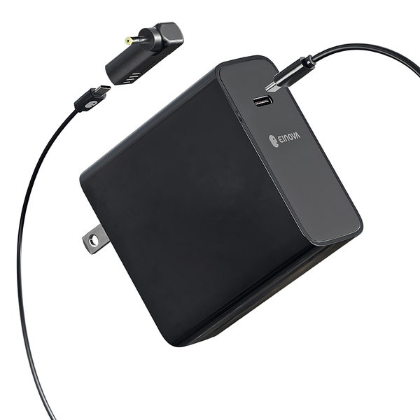 Einova CXX008BK4B.00 Orion 100-Watt Universal Replacement Charger for USB-C and DC-Jack Laptops