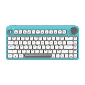 Azio IK409 IZO Bluetooth and USB Mechanical Computer Keyboard with Red Switches (Mint Daisy)