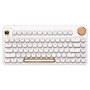 Azio IK103-US IZO Bluetooth and USB Mechanical Computer Keyboard, Blue Switches (White Blossom)