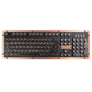 Azio MK-RETRO-L-03B-US Retro Classic Bluetooth/USB Hybrid Computer Keyboard for Mac and PC, Backlit (Artisan Leather)