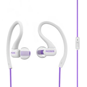 Koss 195075 FitClips KSC32i In-Ear Sport Clip Headphones with In-Line Microphone and Remote (Violet)