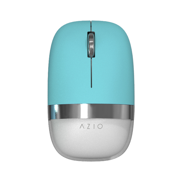 Azio IM409 IZO Cordless Optical Computer Mouse, Ergonomic, 3 Buttons, Bluetooth 3.0/5.0 and 2.4G RF-USB (Mint Daisy)
