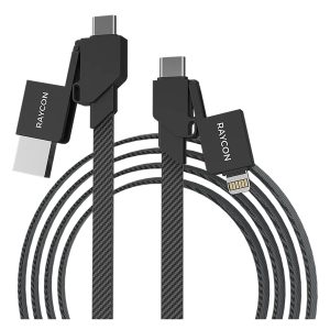 Raycon RACFLX720-24E-BLA Magic Flex 100-Watt 6-in-1 Charge and Sync Cable (6 Ft.)