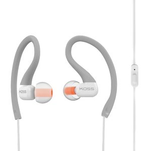 Koss 194887 FitClips KSC32i In-Ear Sport Clip Headphones with In-Line Microphone and Remote (Gray)