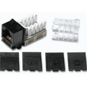 CAT6 RJ45 KEYSTONE JACK - BLK