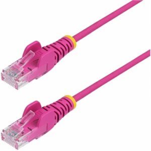 6in Pink Slim CAT6 Cable