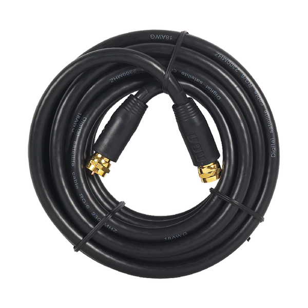 RCA VH612R RG6 Coaxial Cable with F-Connectors (12 Ft.; Black)