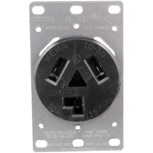 No Logo 5207 Flush-Mount 3-Wire Single-Outlet Dryer Receptacle