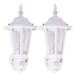 MAXSA Innovations 49719-2PACK Battery-Powered Motion-Activated Plastic LED Wall Sconce (2 Pack; White)