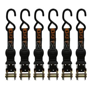 Muddy MUD-DRS14-6PK 1-In. x 14-Ft. Durable Ratchet Straps with Coated S-Hooks, 6 Count