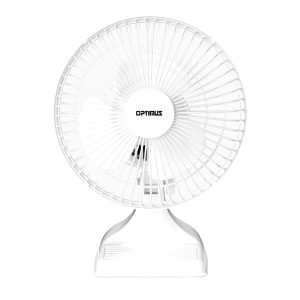 Optimus F-0645 6-In. 2-Speed Convertible Personal Clip-on/Table Fan, White, F-0645