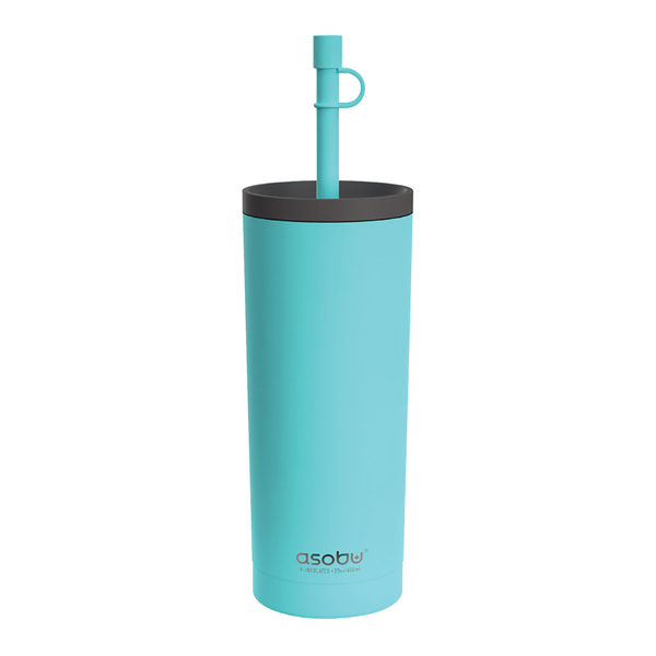 ASOBU ICT200TEAL 20-Oz. Superb Sippy Cup Insulated Tumbler with Flexible Straw (Turquoise)