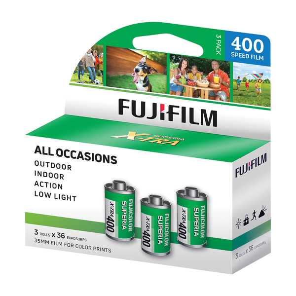 FUJIFILM 600022183 ISO 400 36-Exposure Color Negative Film (3 Pack)
