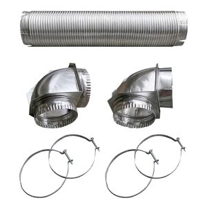 Builder's Best 110050 Semi-Rigid Dryer Vent Kit with Close Elbow
