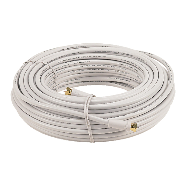 RCA VHW112RV RG6 Coaxial Cable with F-Connectors (50 Ft.; White)