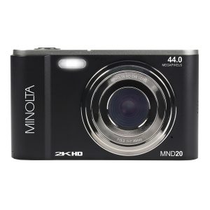 Minolta MND20-BK MND20 16x Digital Zoom 44 MP/2.7K Quad HD Digital Camera (Black)