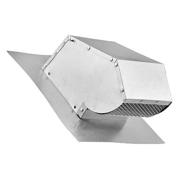 Lambro 109R 4-In. Aluminum Exhaust Roof Vent Cap with Screen, Damper, and Collar, 109R