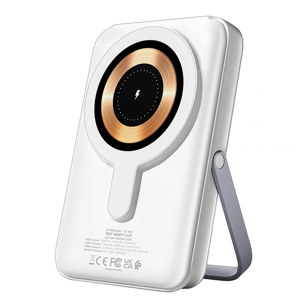 Urban Factory MWP11UF MAGNEE Power Wireless Magnetic Power Bank, 10,000 mAh, MagSafe Compatible (White Chalk)