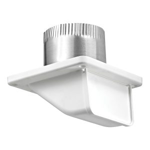 Lambro 143WTP 4-In. White Plastic Under Eave Vent with Weather Damper and Tail Pipe