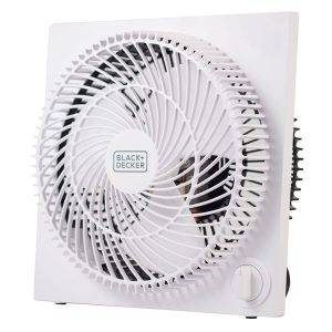 BLACK+DECKER BFB09W 9-In. 3-Speed Portable Frameless Tabletop Box Fan, BFB09 (White)