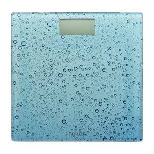 Taylor Precision Products 755841034WD Digital Glass Waterdrop Bathroom Scale, 400-Lb. Capacity