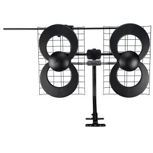 Antennas Direct C4-V-CJM ClearStream 4V Indoor Outdoor TV Antenna, UHF VHF, Multi-Directional, 70+ Mile Range, 4K 8K UHD, NEXTGEN TV - with 20-In. Mast