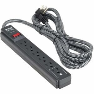 6-OUT SURGE 1200J 10FT CRD BLK