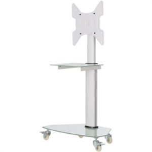 ROLLING TV CART 32 55IN. WHT