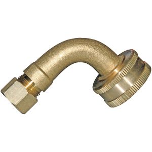 No Logo 123936 3/4-Inch FGH x 3/8-Inch Compression Forged Lead-Free Dishwasher Fitting with Nuts and Sleeve