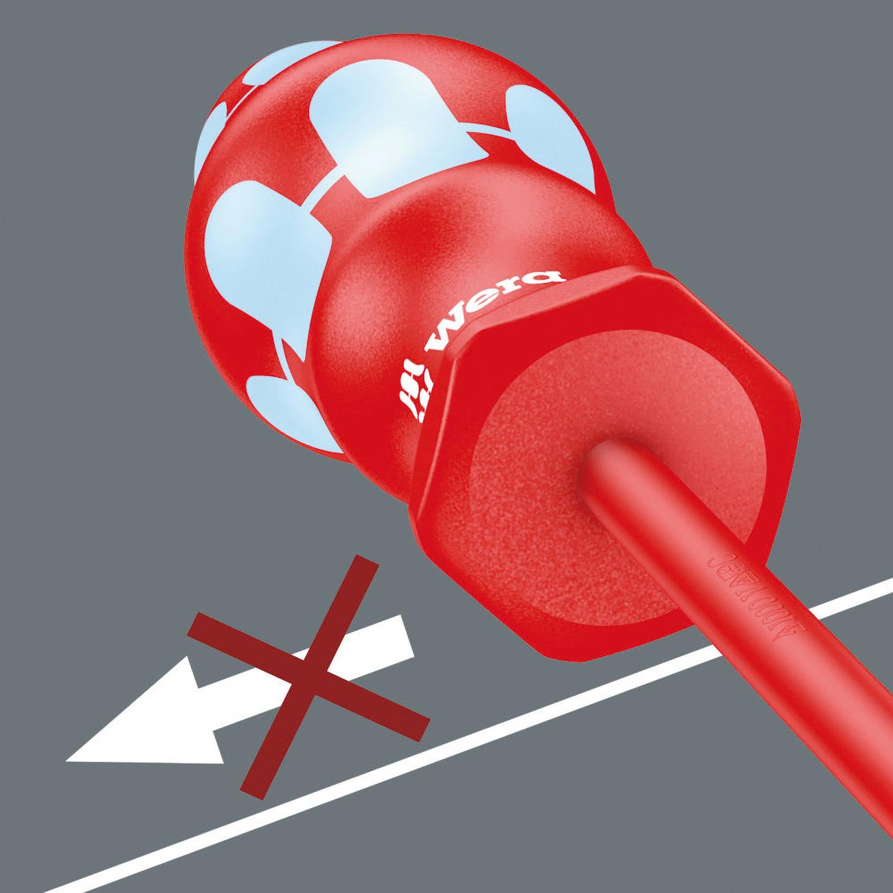 Wera VDE Insulated Stainless Steel Screwdriver: Slotted 4.0mm x 100mm (with Lasertip) - Image 4