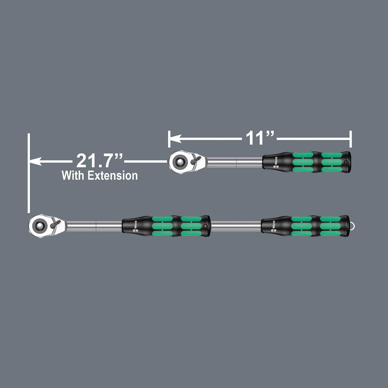 Wera 1/2” Drive Hybrid Switch Ratchet with Extension - Image 3