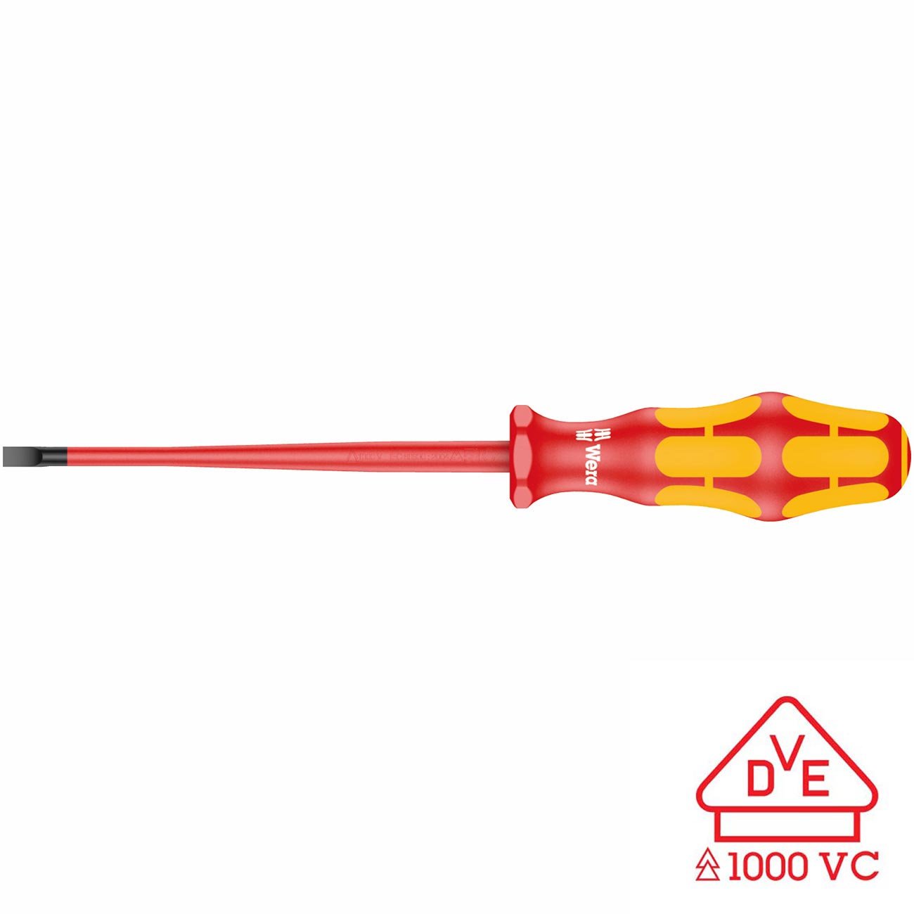 Wera VDE Insulated Screwdriver: Slotted 4.0 x 100mm (Reduced Shaft Diameter) - Image 5