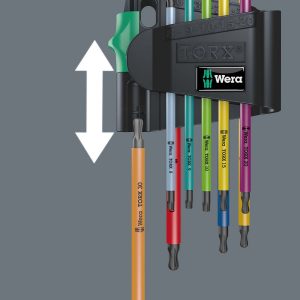 Wera TORX-BO Tamper-Proof Screws BlackLaser Long Shaft L-Key Set (9 Piece)