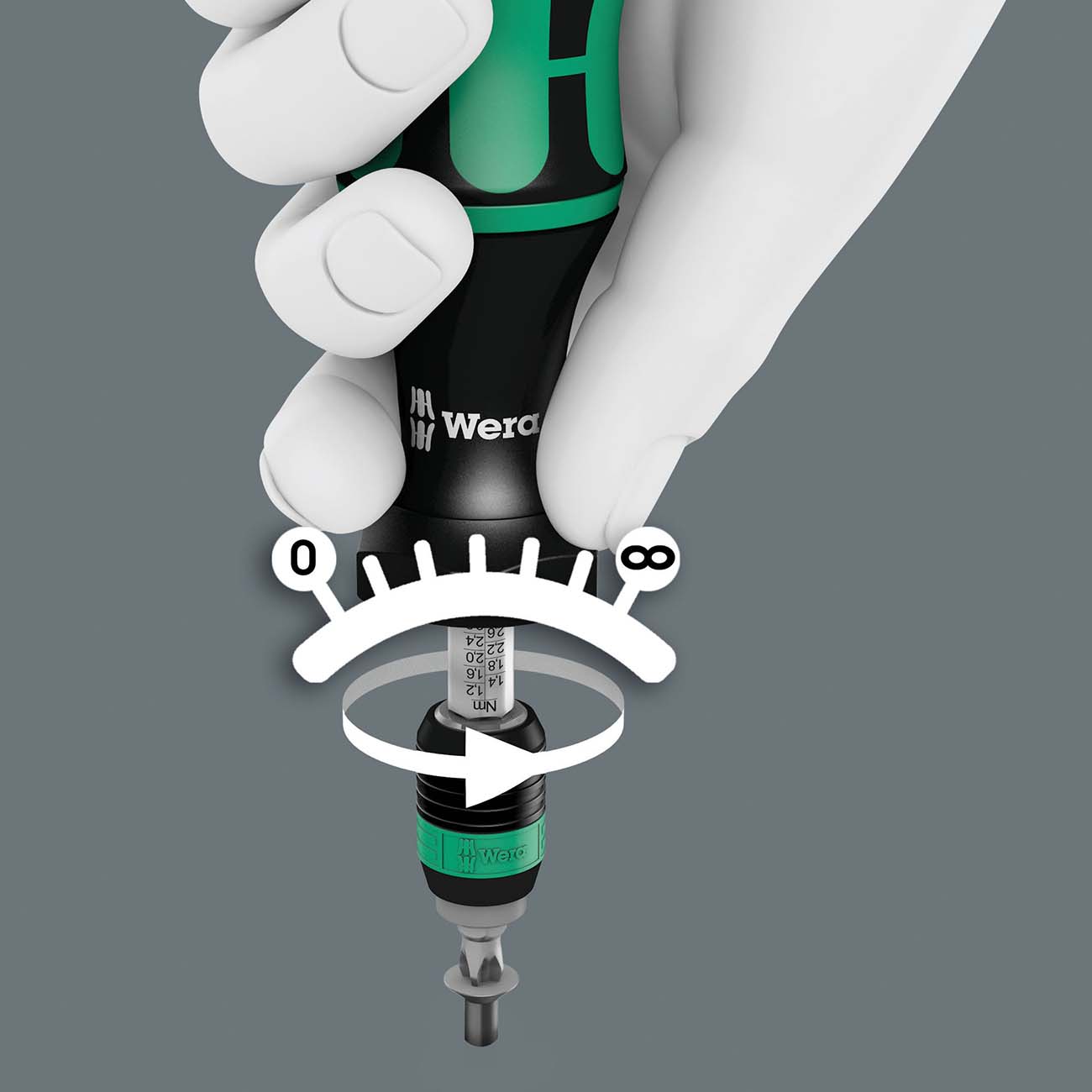 Wera Adjustable Torque Screwdriver ( 2.5″ to 11.5″ lbs) with Quick Release Chuck (in-lbs) - Image 3