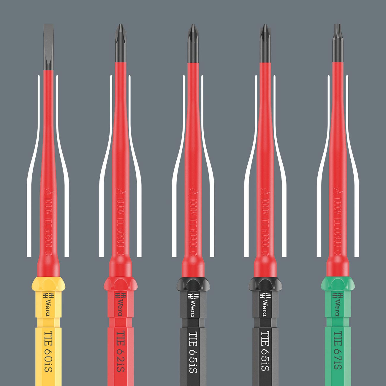 Wera VDE Insulated Reduced Shaft Diameter Blade-Holding Screwdriver Set (17 Piece) - Image 2