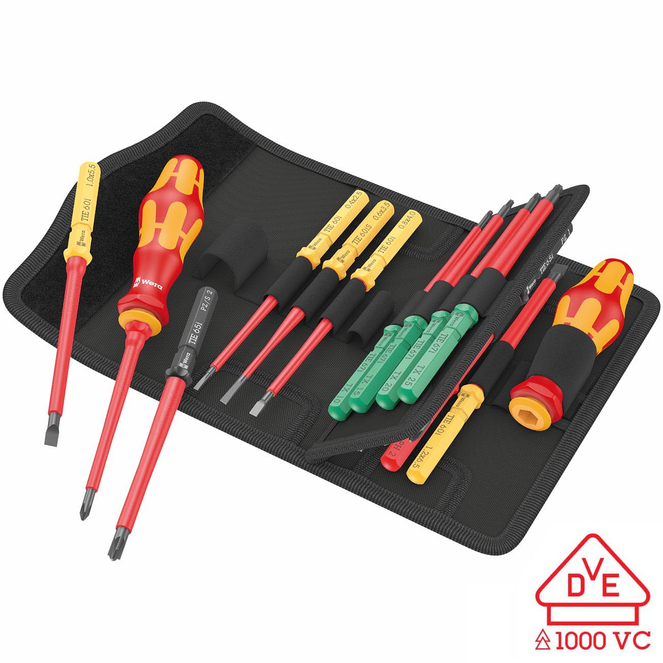 Wera VDE Insulated Reduced Shaft Diameter Blade-Holding Screwdriver Set (17 Piece) - Image 4