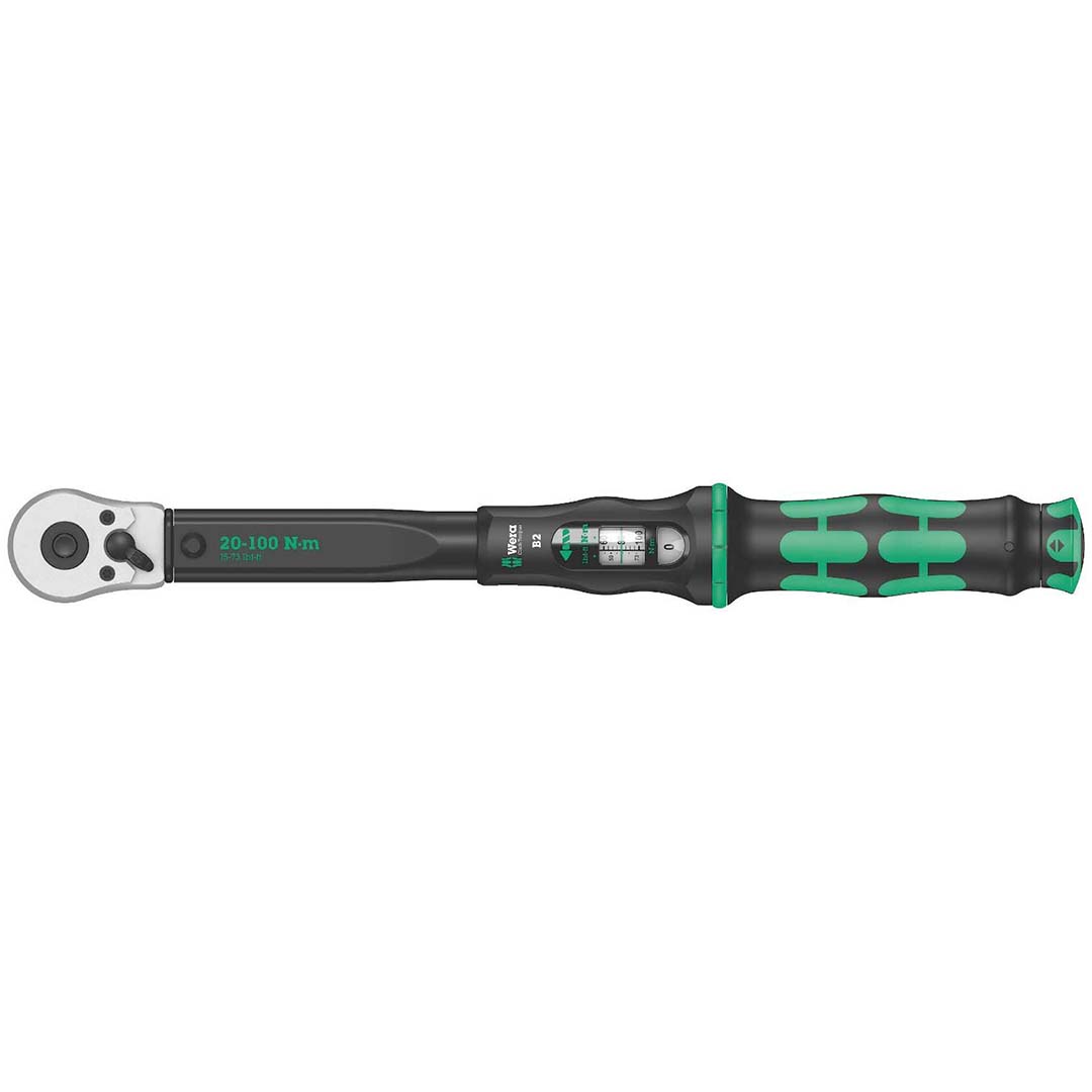 Wera Adjustable Click-Torque Ratchet 3/8″ Square Drive: 20 - 100 N-m / 15 - 73 lbs. ft.